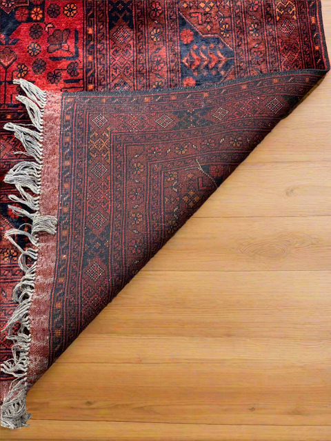 Terkaman Tribal Afghan Oriental Rug, size 9' 8" x 13' 4"  (C)