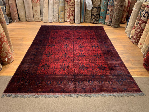 Terkaman Tribal Afghan Oriental Rug, size 9' 8" x 13' 4"  (C)