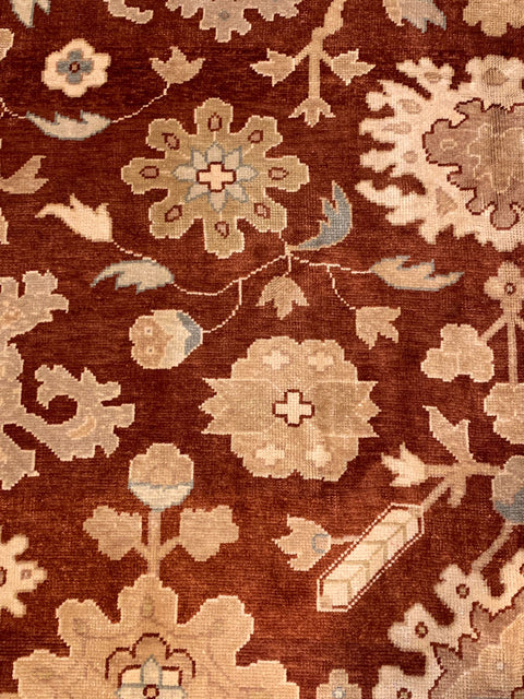 Hand-Knotted Sultanabad Vegetable-Dyed Wool Rug, 9' 1" x 12"  (K)
