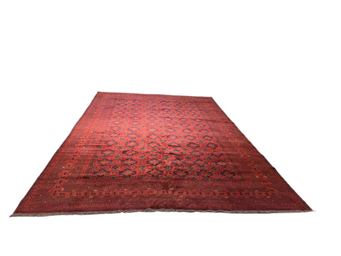 Terkaman Tribal Afghan Oriental Rug, size 3" 10" x 15' 6"  (C)