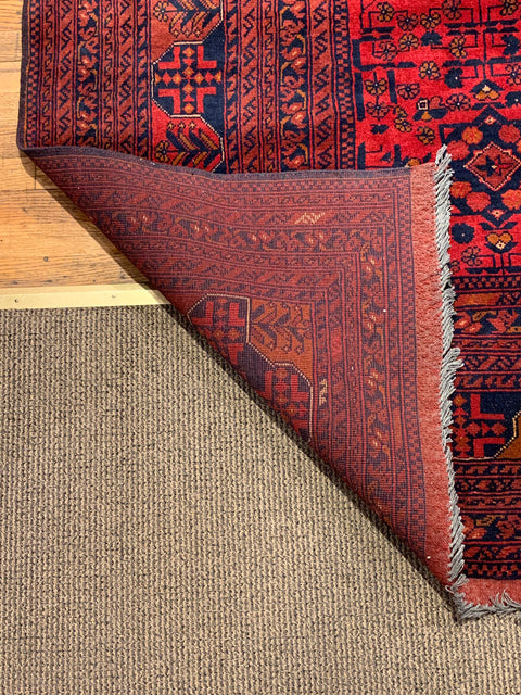 Terkaman Tribal Afghan Oriental Rug, size 9' 11" x 13"  (C)
