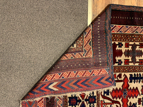 Terkaman Tribal Afghan Oriental Rug, size 9' 7" x 12' 6"  (C)