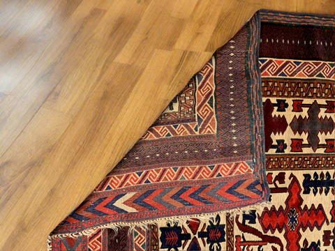 Terkaman Tribal Afghan Oriental Rug, size 9' 7" x 12' 6"  (C)
