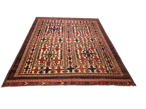Terkaman Tribal Afghan Oriental Rug, size 9' 7" x 12' 6"  (C)