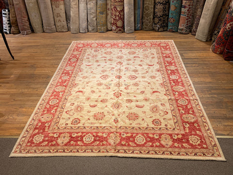Hand-Knotted Sultanabad Vegetable-Dyed Wool Rug, 9" x 12"  (K)