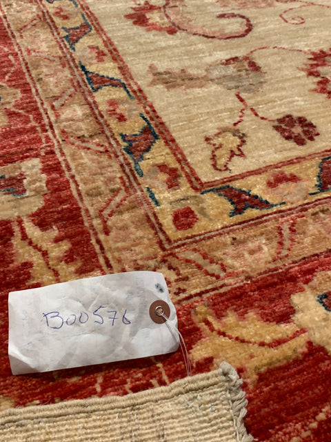 Hand-Knotted Sultanabad Vegetable-Dyed Wool Rug, 9" x 12"  (K)