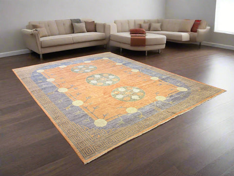 Khotan Pomegranate design Oriental Rug, size 8' 11" x 11' 6"  (D)