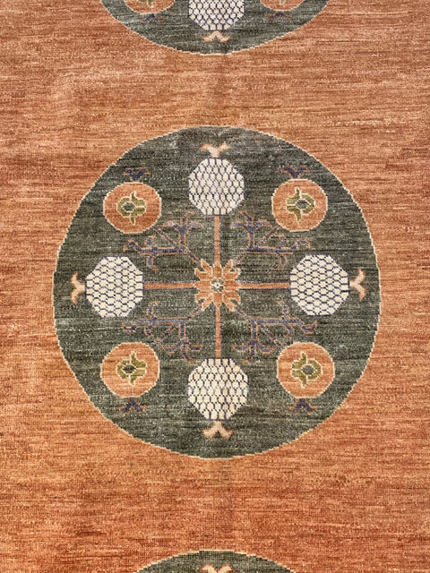 Khotan Pomegranate design Oriental Rug, size 8' 11" x 11' 6"  (D)