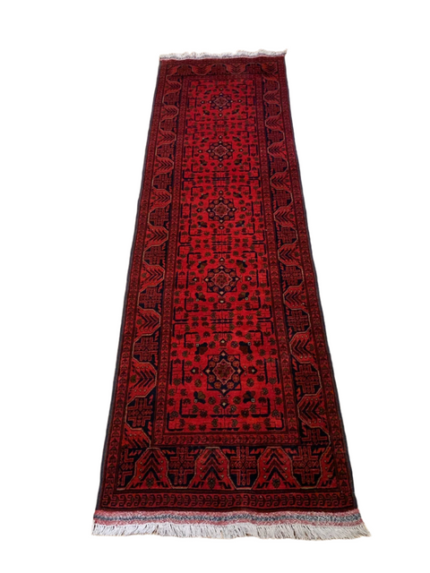 Terkaman Tribal Afghan Oriental Rug, size 2' 7" x 9' 6"  (C)