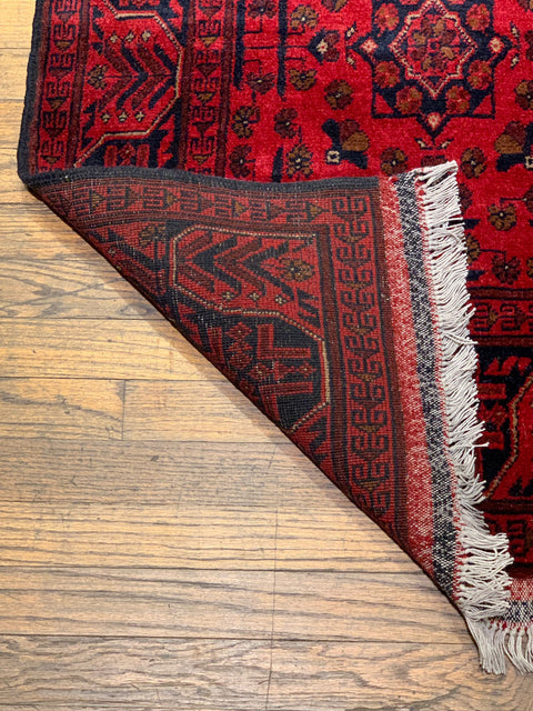 Terkaman Tribal Afghan Oriental Rug, size 2' 7" x 9' 6"  (C)