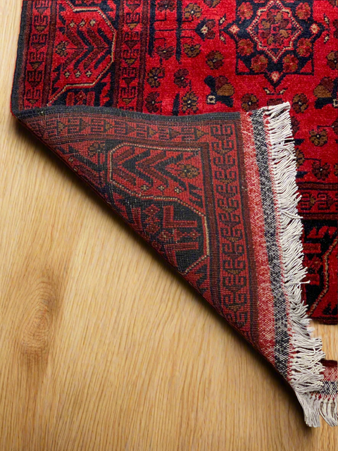 Terkaman Tribal Afghan Oriental Rug, size 2' 7" x 9' 6"  (C)