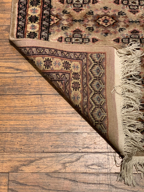 Hand-Knotted Pakistani Wool Rug, Tribal/Floral Design, 2" x 6"  (N)