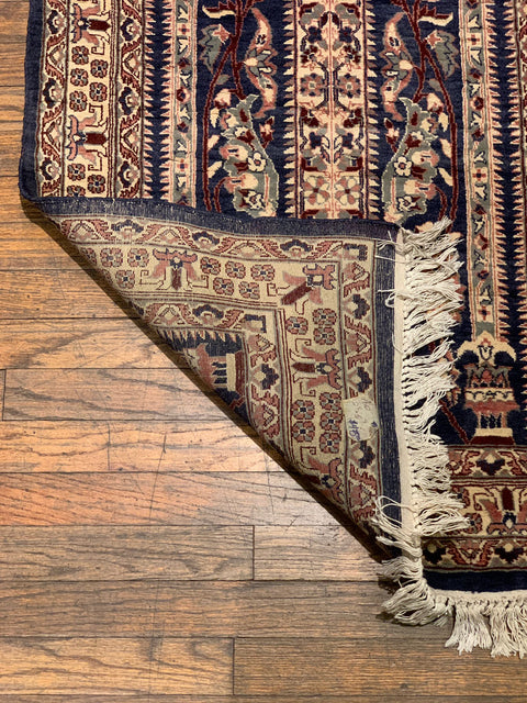 Hand-Knotted Pakistani Wool Rug, Tribal/Floral Design, 2' 5" x 5' 8" (N) Double