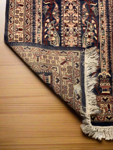 Hand-Knotted Pakistani Wool Rug, Tribal/Floral Design, 2' 5" x 5' 8" (N) Double