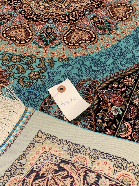 Exquisite 100% Silk Persian Tabriz Rug – Elegant and Luxurious, size 2' 6" x 4"