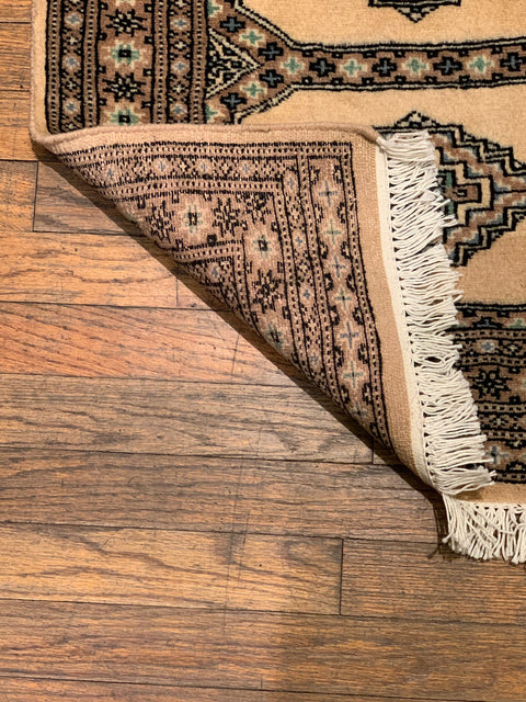 Hand-Knotted Pakistani Bokhara Rug – 100% Wool, 2' 1" x 3' 1"  (M)