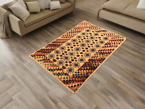 Hand-Knotted Sultanabad Vegetable-Dyed Wool Rug, 2' 7" x 4"  (K)