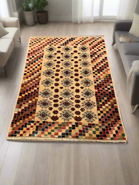 Hand-Knotted Sultanabad Vegetable-Dyed Wool Rug, 2' 7" x 4"  (K)