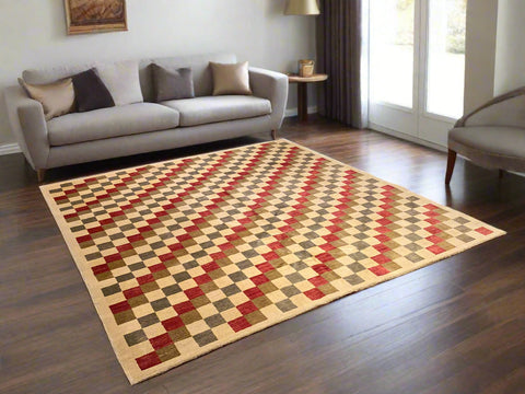 Hand-Knotted Sultanabad Vegetable-Dyed Wool Rug, 8' 10" x 9' 3"  (K)