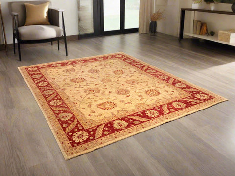 Hand-Knotted Sultanabad Vegetable-Dyed Wool Rug, 8' 3" x 9' 3" (K)
