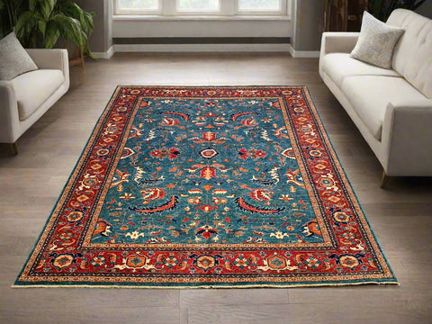 Hand-Knotted Sultanabad Vegetable-Dyed Wool Rug, 8' 3" x 9' 7" (K)