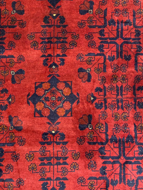 Terkaman Tribal Afghan Oriental Rug, size 8' 4" x 11' 7" (C)