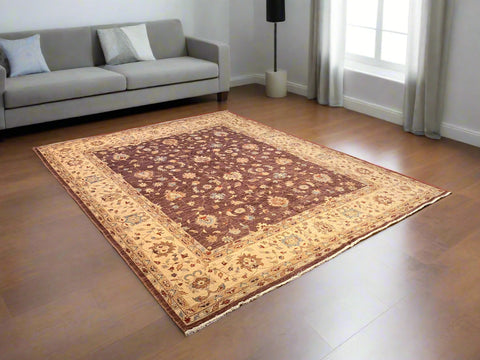 Hand-Knotted Sultanabad Vegetable-Dyed Wool Rug, 8" x 10" (K)