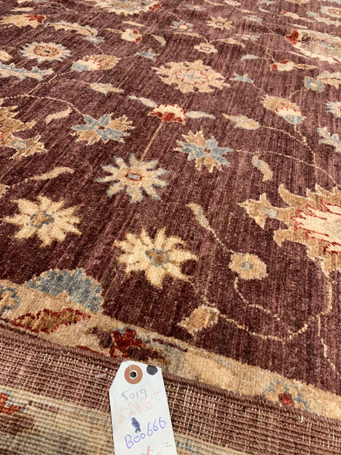 Hand-Knotted Sultanabad Vegetable-Dyed Wool Rug, 8" x 10" (K)
