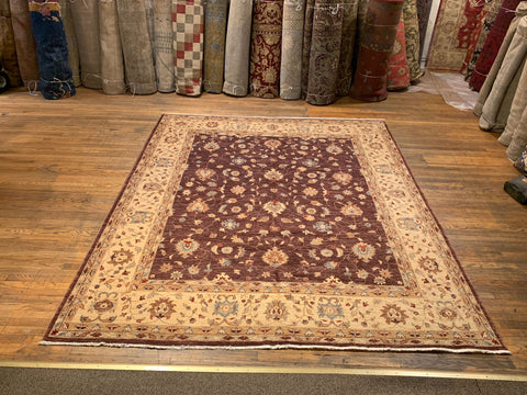 Hand-Knotted Sultanabad Vegetable-Dyed Wool Rug, 8" x 10" (K)