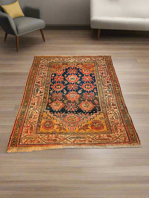 Timeless Beauty, Woven by Hand. Antique Persian Afshar Rug, size 3" x 5"
