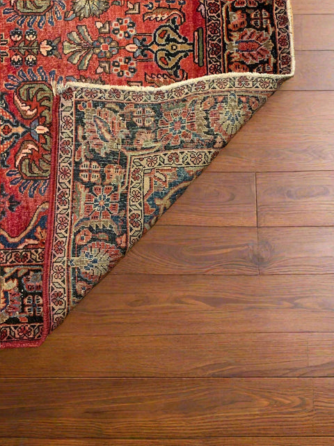 Timeless Beauty, Hand woven. Antique Persian Sarouk Rug, size 3' 6" x 5' 6"