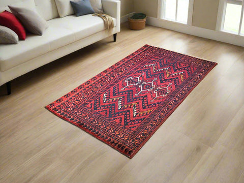 Terkaman Tribal Afghan Oriental Rug, 2' 8" x 5' 2" (C) Antique