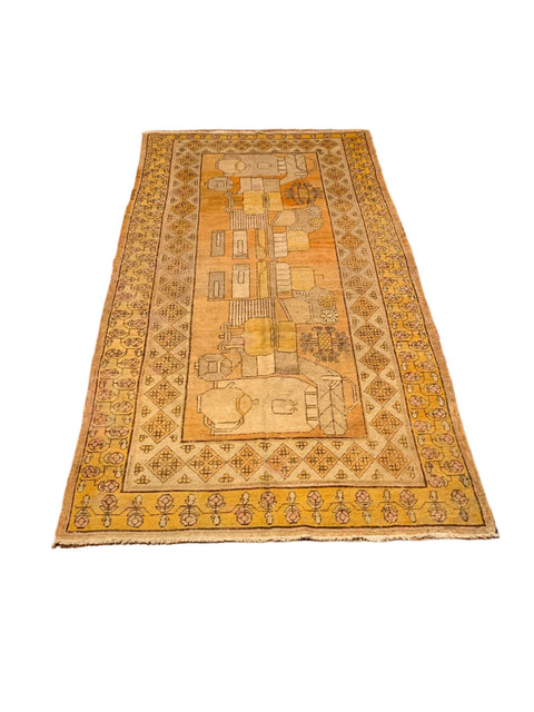 Antique Khotan Samarkand Rug, Tea Pot Design circa 1910's, 5' x 10'