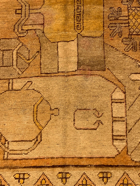 Antique Khotan Samarkand Rug, Tea Pot Design circa 1910's, 5' x 10'
