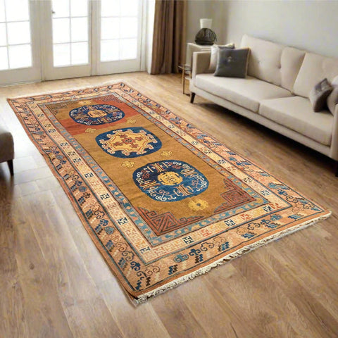 Antique Khotan Samarkand Rug, circa 1910's, 4' 10" x 10' 2"