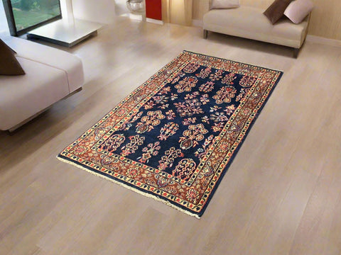 Sultanabad 100% wool Hand Made Rug 2' 10" x 4' 11" (P)