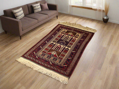 Terkaman Tribal Baluch Oriental Rug, 2' 11" x 4' 5" (A)