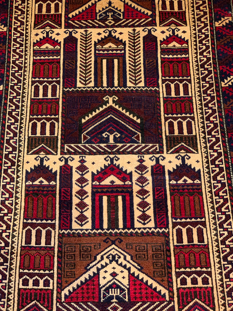 Terkaman Tribal Baluch Oriental Rug, 2' 11" x 4' 5" (A)