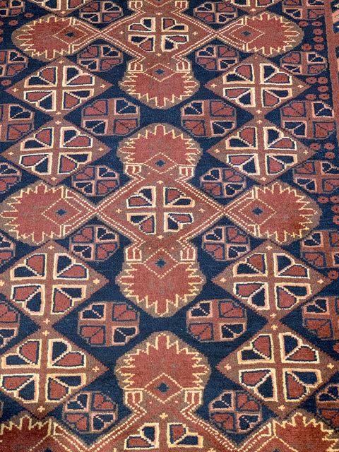 Terkaman Tribal Afghan Oriental Rug, 3' 5" x 4' 10" (C) Very Fine