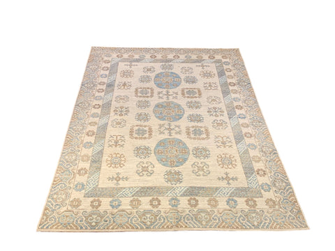 Khotan Pomegranate design Oriental Rug,  5' 9" x 9' (D)
