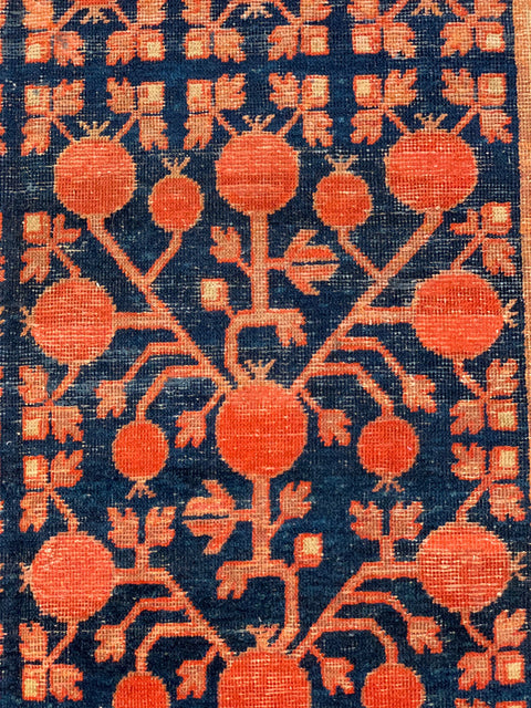Antique Khotan Samarkand Rug, circa 1910's, 5' 7" x 11' 7"