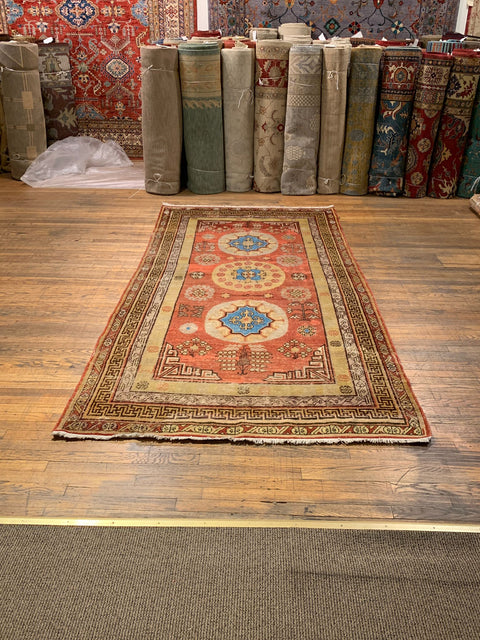 Antique Khotan Samarkand Rug, circa 1910's, 4' 10" x 10' 1"