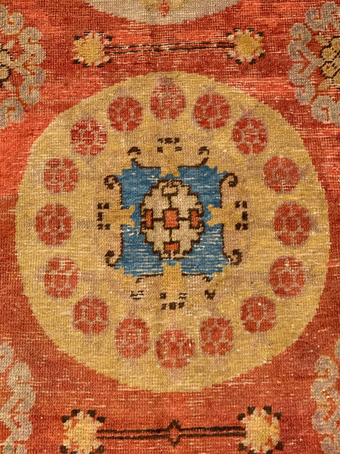 Antique Khotan Samarkand Rug, circa 1910's, 4' 10" x 10' 1"