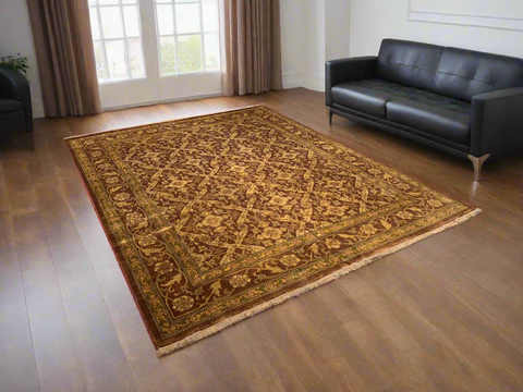 Sultanabad 100% wool Hand Made Rug, 7' 9" x 9' 8" (p)