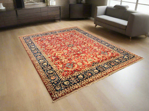 Sultanabad 100% wool Hand Made Rug, 8' 1" x 10' 5" (P)