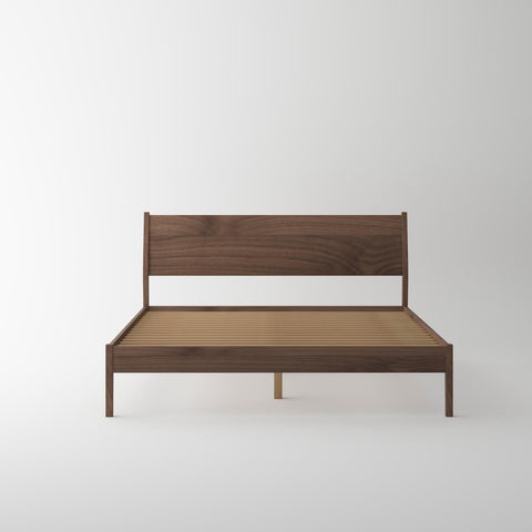Isabella Mid Century Bed Frame - Solid Black American Walnut