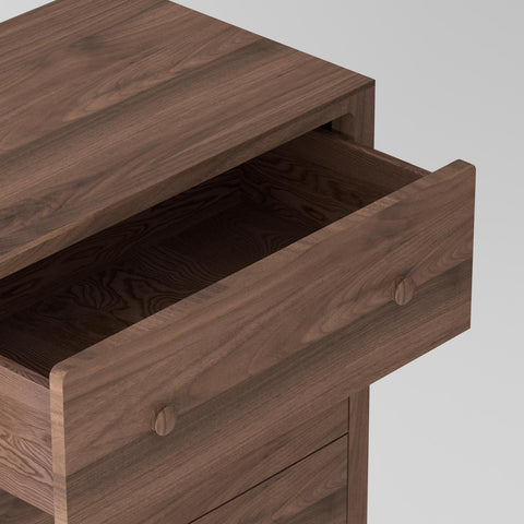 Isabella Mid Century 6 Drawer Dresser - Solid American Black Walnut