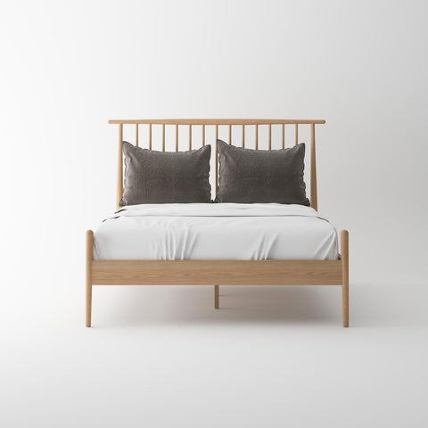 Isabella Mid Century Bed Frame - Solid American White Oak