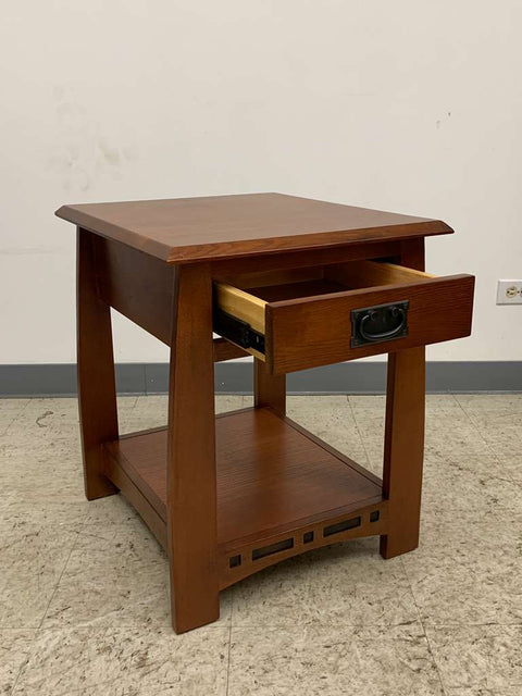 Mission Oak 1 Drawer Inlay End Table - Model A24