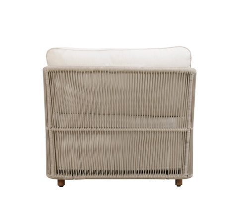 Alpine Teak Wood Outdoor Arm Chair with Biege Rope Design
